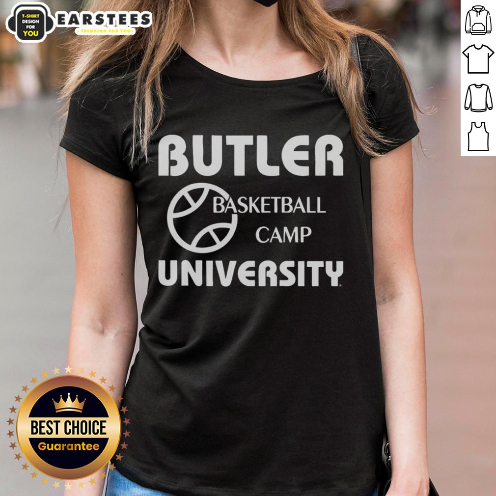 Good Butler Basketball Camp University ladies tee featuring team colors and logo, perfect for fans and participants.