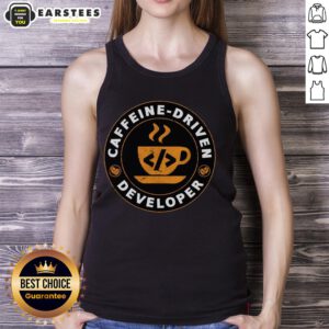 Good Caffeine Driven Developer Tank Top featuring a stylish design perfect for programmers and coffee lovers.