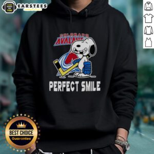 Good Colorado Avalanche Hockey Snoopy hoodie featuring a perfect smile design, perfect for fans and cold weather.