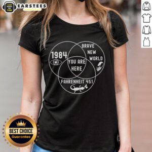 Good Dystopian Venn Diagram Ladies Tee featuring a creative graphic design, perfect for fans of unique dystopian themes.