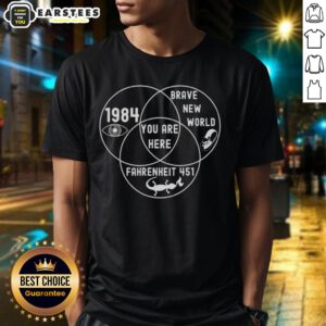 Good Dystopian Venn Diagram T-Shirt featuring a creative graphic design for fans of dystopian themes and literature.