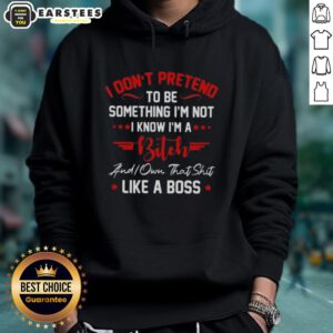 Stylish 'I Know I'm A Bitch' hoodie, perfect for confident individuals who embrace their true selves and express their attitude.