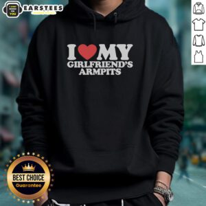 Alt Text: Cozy Good I Heart My Girlfriends Armpits hoodie displayed on a mannequin, perfect for casual outings and gifts.