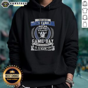Alt Text: Game day hoodie featuring 'My heart belongs to Las Vegas Raiders' design, perfect for South Carolina fans.