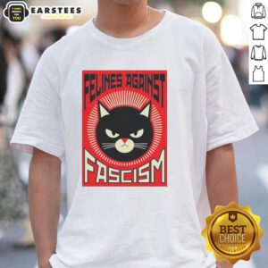 Alt Text: Good Lorenzo The Cat Felines Against Fascism T-Shirt featuring a whimsical cat design with anti-fascism message.