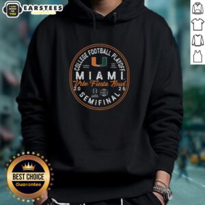 Good Miami 2026 Fiesta Bowl Bound Hoodie featuring vibrant team colors and bold graphics for football fans.