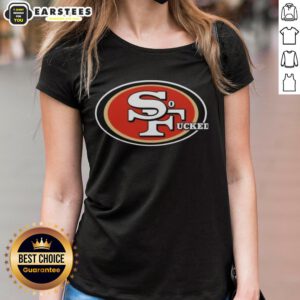Stylish San Francisco 49ers 'So Fucked' logo ladies tee for 2026, perfect for fans looking to showcase team spirit.