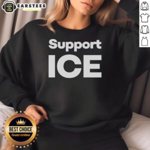 Scott Presler wearing a 'Support Ice' sweatshirt at an outdoor event, promoting community and activism.