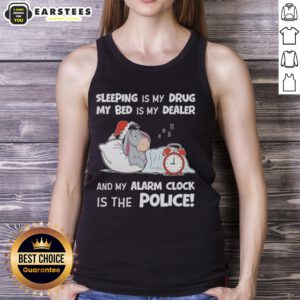 Funny tank top design featuring 'Nice Sleeping Is My Drug' slogan, perfect for sleep lovers and humor enthusiasts.