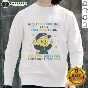 Nice Tweety Bird sweatshirt featuring a playful design with a middle finger and humorous text for a fun look.