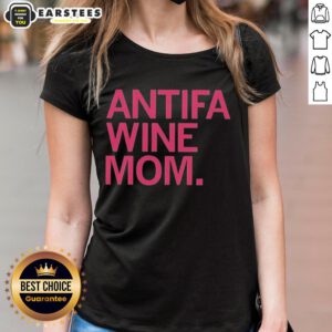 Original Antifa Wine Mom Ladies Tee featuring a stylish design for wine-loving activists.