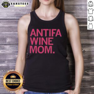 Original Antifa Wine Mom Tank Top featuring bold graphic design, perfect for casual wear and expressing your unique style.