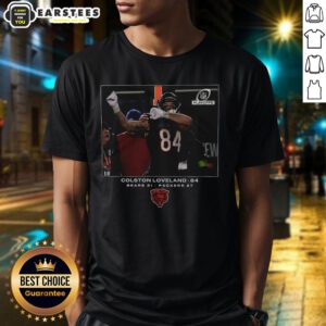 Alt Text: Original Chicago Bears Colston Loveland NFL Flash Wild Card T-Shirt featuring vibrant team colors and logo.