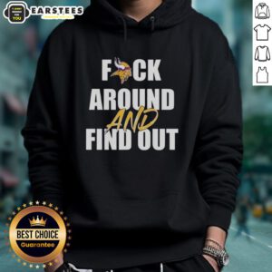 Original Fck Around And Find Out Minnesota Vikings Hoodie in bold purple with team logo, perfect for fans.