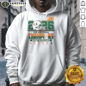 Alt Text: Original Miami Hurricanes CFP National Champions 2026 helmet hoodie featuring team colors and logo design.