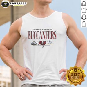 Original Tampa Bay Buccaneers Super Bowl Champions XXXVI LIV tank top showcasing team pride and sports memorabilia.