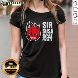 Alt Text: Original Sir Safety Perugia logo on a stylish ladies tee, perfect for fans of the team and casual wear.