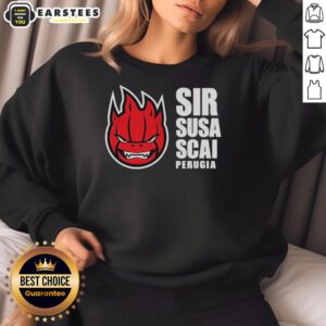 Original Sir Safety Perugia logo sweatshirt featuring vibrant colors and stylish design, perfect for fans and casual wear.
