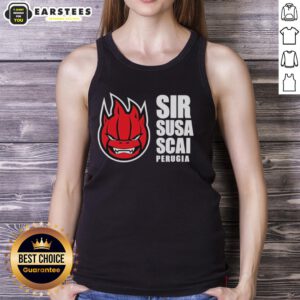 Original Sir Safety Perugia logo tank top showcasing the team's emblem in vibrant colors on a stylish design.