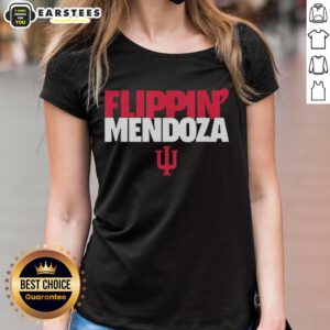 Alt Text: Premium Fernando Flippin Mendoza Indiana Hoosiers Football ladies tee featuring team colors and logo design.