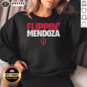 Alt Text: Premium Fernando Flippin Mendoza Indiana Hoosiers football sweatshirt featuring team colors and logo, perfect for fans.