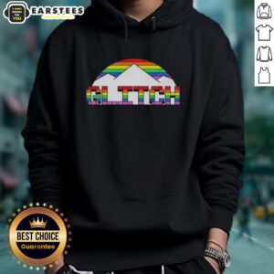 Alt Text: Premium Glitch Denver Nuggets Basketball Pride Mountain Hoodie featuring vibrant colors and unique design.