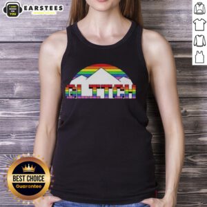 Alt Text: Premium Glitch Denver Nuggets Basketball Pride Mountain Tank Top showcasing vibrant colors and team logo on a stylish design.