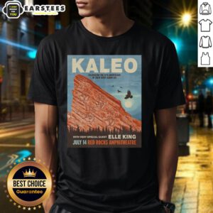 Premium Kaleo Red Rocks 7.14.2026 poster t-shirt featuring vibrant design and iconic concert details.