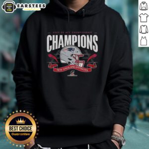 Alt Text: Premium New England Patriots 2025-2026 AFC Championship Champions Hoodie showcasing team logo and vibrant colors.