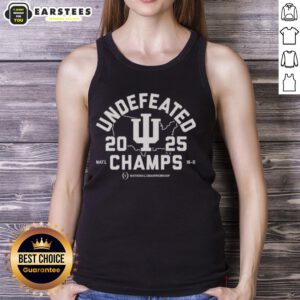 Pretty Undefeated Champs 2025 Indiana Hoosiers Football 16-0 tank top showcasing team pride and victory.