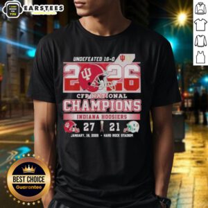 Top Indiana Beat Miami 27-21 CFP National Champions T-Shirt featuring team colors and championship logo.