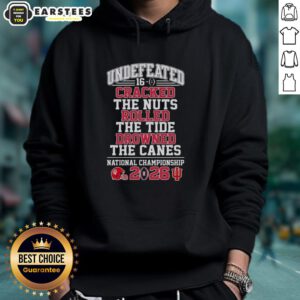Top Indiana Hoosiers Undefeated 16-0 hoodie featuring cracked nuts, rolled tide, and drowned canes design.
