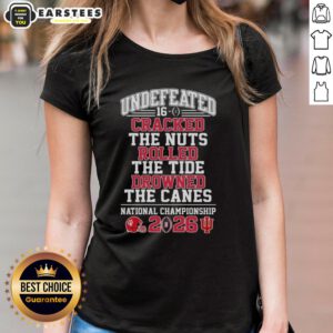 Top Indiana Hoosiers undefeated 16-0 ladies tee featuring bold graphics celebrating their victory over rivals.