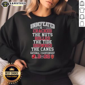 Top Indiana Hoosiers undefeated 16-0 sweatshirt featuring bold graphics celebrating their victory over rivals.