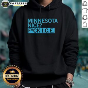 Top Minnesota Nice F*ck I.C.E. hoodie in black, showcasing bold lettering and a stylish design for a statement look.