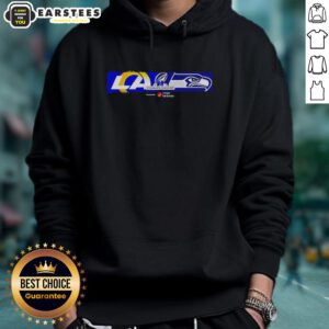 Los Angeles Rams vs Seattle Seahawks logo hoodie for the 2026 NFC Championship matchup, perfect for NFL fans.