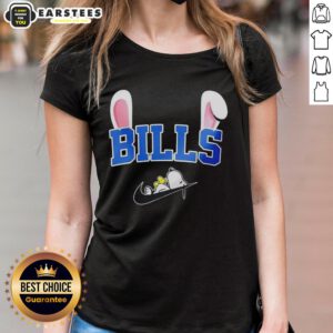 Awesome Buffalo Bills X Snoopy Happy Easter Ladies Tee featuring colorful graphics and festive design for fans.