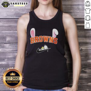 Awesome Cleveland Browns X Snoopy Happy Easter tank top featuring vibrant graphics and festive design for fans.
