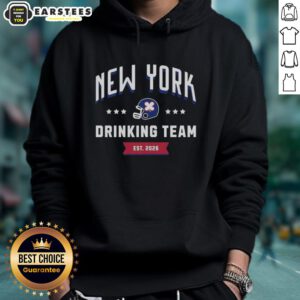 Alt Text: Awesome New York Giants Drinking Team Est 2026 hoodie featuring a bold helmet design for fans.