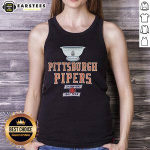 Awesome Pittsburgh Pipers 1967-68 ABA Champions trophy tank top featuring team colors and logo design.