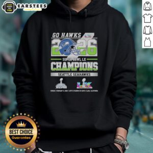Alternative view of Awesome Seattle Seahawks Super Bowl LX And Xlviii Champions Go Hawks 2026 T-Shirt