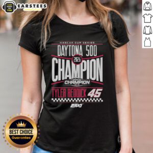 Tyler Reddick 45 Checkered Flag Sports Ladies Tee celebrating the 2026 Daytona 500 Champion in stylish design.