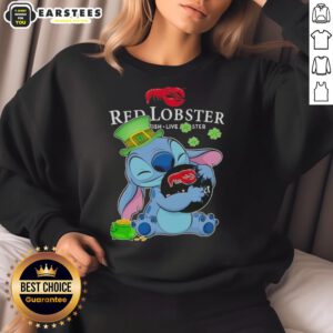 Alternative view of Cute Stitch Hug Red Lobster Logo Happy Patrick's Day T-Shirt