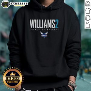Funny Grant Williams in a Charlotte Hornets Elite Hoodie, showcasing team spirit and humor in a stylish outfit.