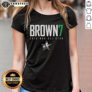 Good Jaylen Brown Boston Celtics 2026 NBA All-Star Elite Ladies Tee featuring vibrant graphics and a stylish design.