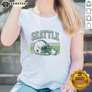 Good Varsity Style Seattle Football Ladies Tee featuring a sporty design and vibrant colors, perfect for game day.