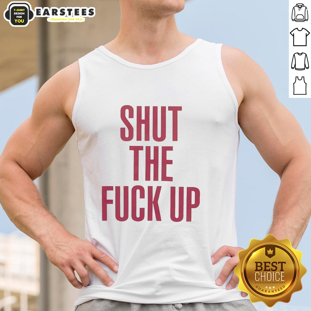 Trendy Nice Shut The Fck Up Tank Top in black, perfect for casual wear and making a bold statement.