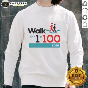 Nice Walk For 1 in 100 2026 Event Awareness Campaign sweatshirt showcasing vibrant design promoting awareness.