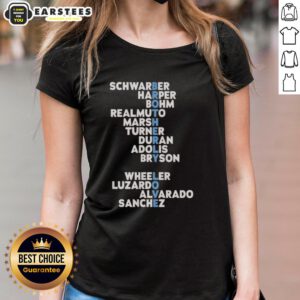 Awesome 2026 Philadelphia Phillies Baseball tee for ladies featuring Brotherly Love names design, perfect for fans.