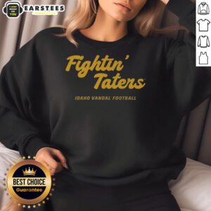 Awesome Idaho Vandals 2025 Fightin' Taters script vintage sweatshirt in navy blue with retro design for casual wear.